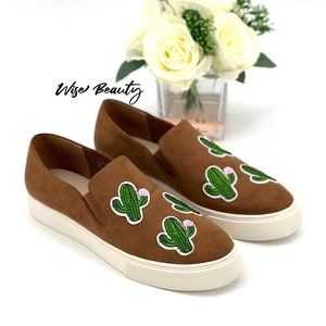 Ariat Unbridled Dixie Platform Sneaker Size 11 Shoe Brown Suede ￼Cactus Detail